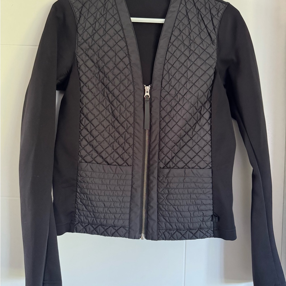 lululemon athletica Black Quilted Front Bomber Jacket